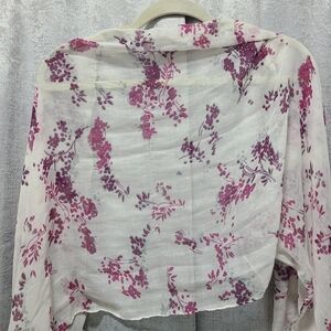 Floral Print Scarf Purple White‎ RN 73277